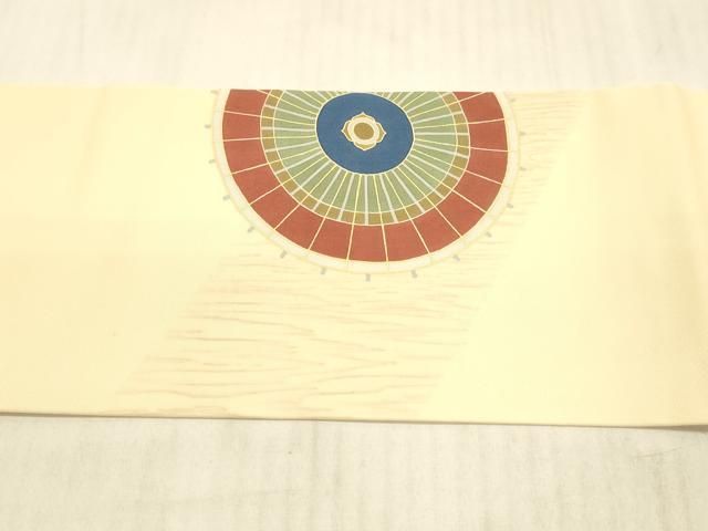 平和屋着物○塩瀬 九寸名古屋帯 番傘 金彩 正絹 逸品 DAAX5760cm
