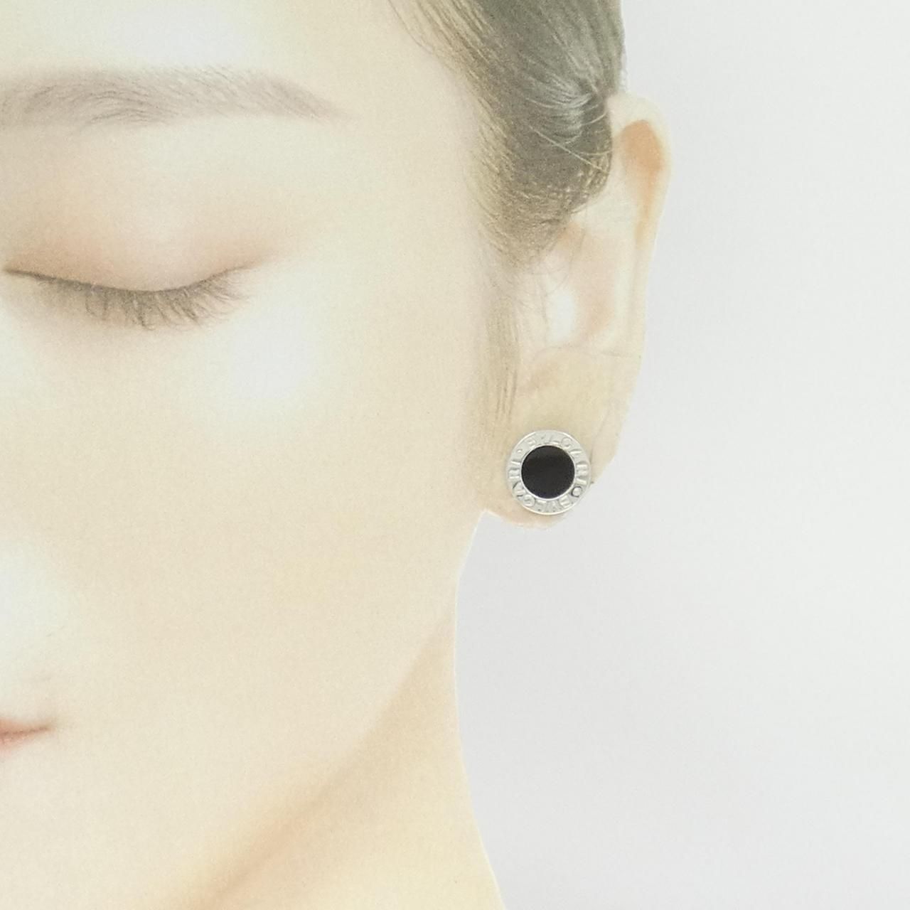 BVLGARI ブルガリ ブラック オニキス ピアス 片耳用 6445 BVLGARI