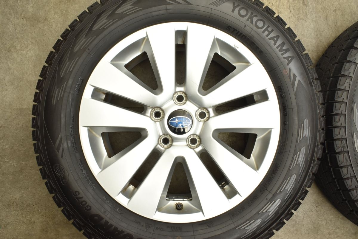 製 バリ溝 スバル BS9 レガシィアウトバック 純正 17in 7J 55 PCD114.3 ヨコハマ アイスガード G075 225 65R17 交換用に FFCRYSTALESIA_COM
