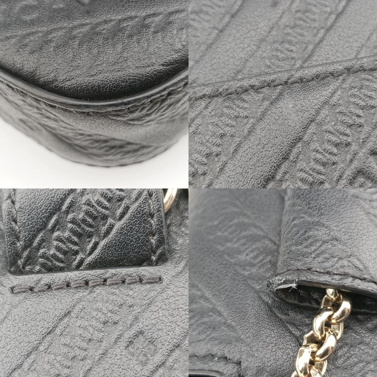 ジバンシーGivenchyボンドエンボスブラックレザーMP D