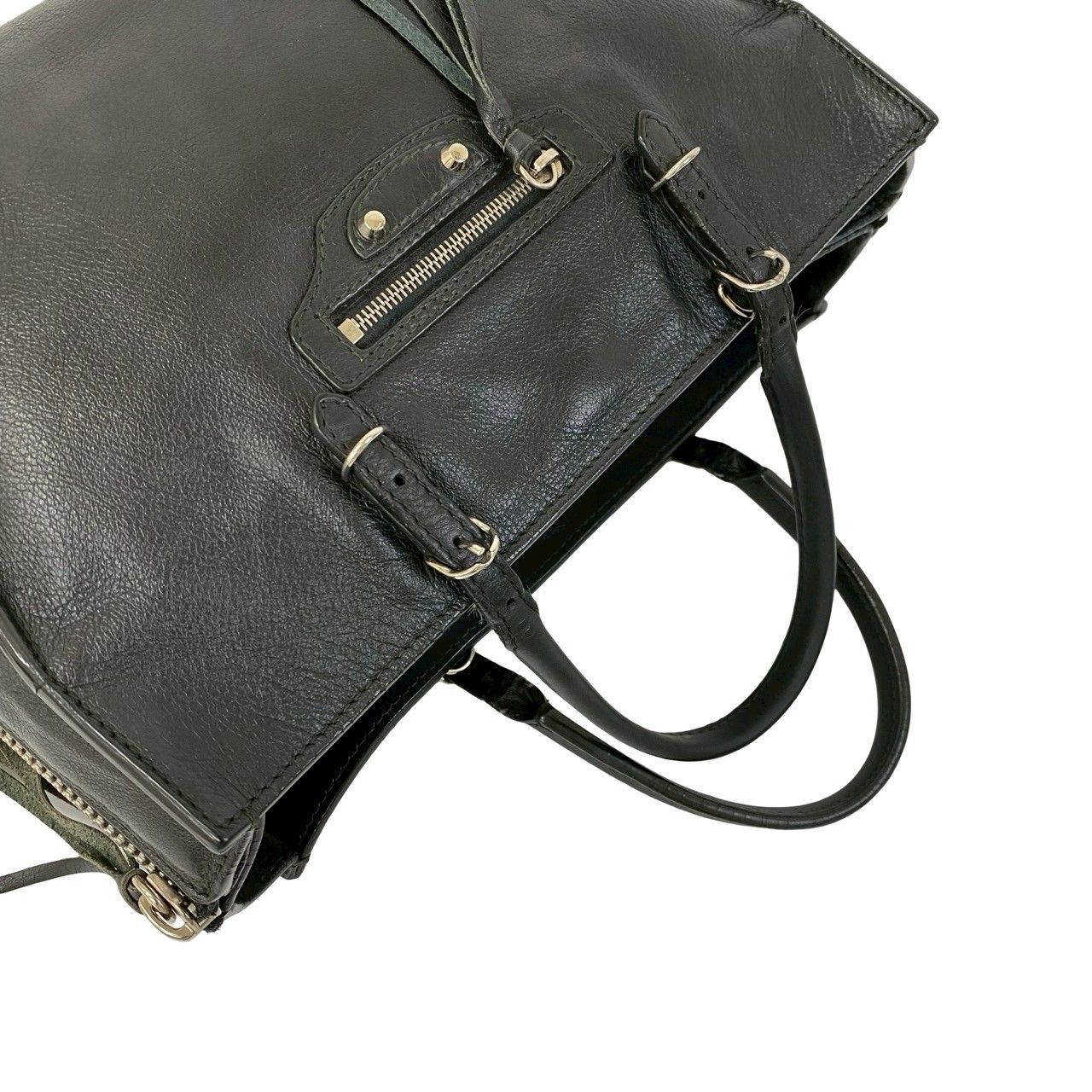 美品本物バレンシアガ本革レザーミニペーパー2wayショルダーハンドバッグバック黒 バレンシアガ BALENCIAGA ミニペーパー ショルダーバッグ レザー