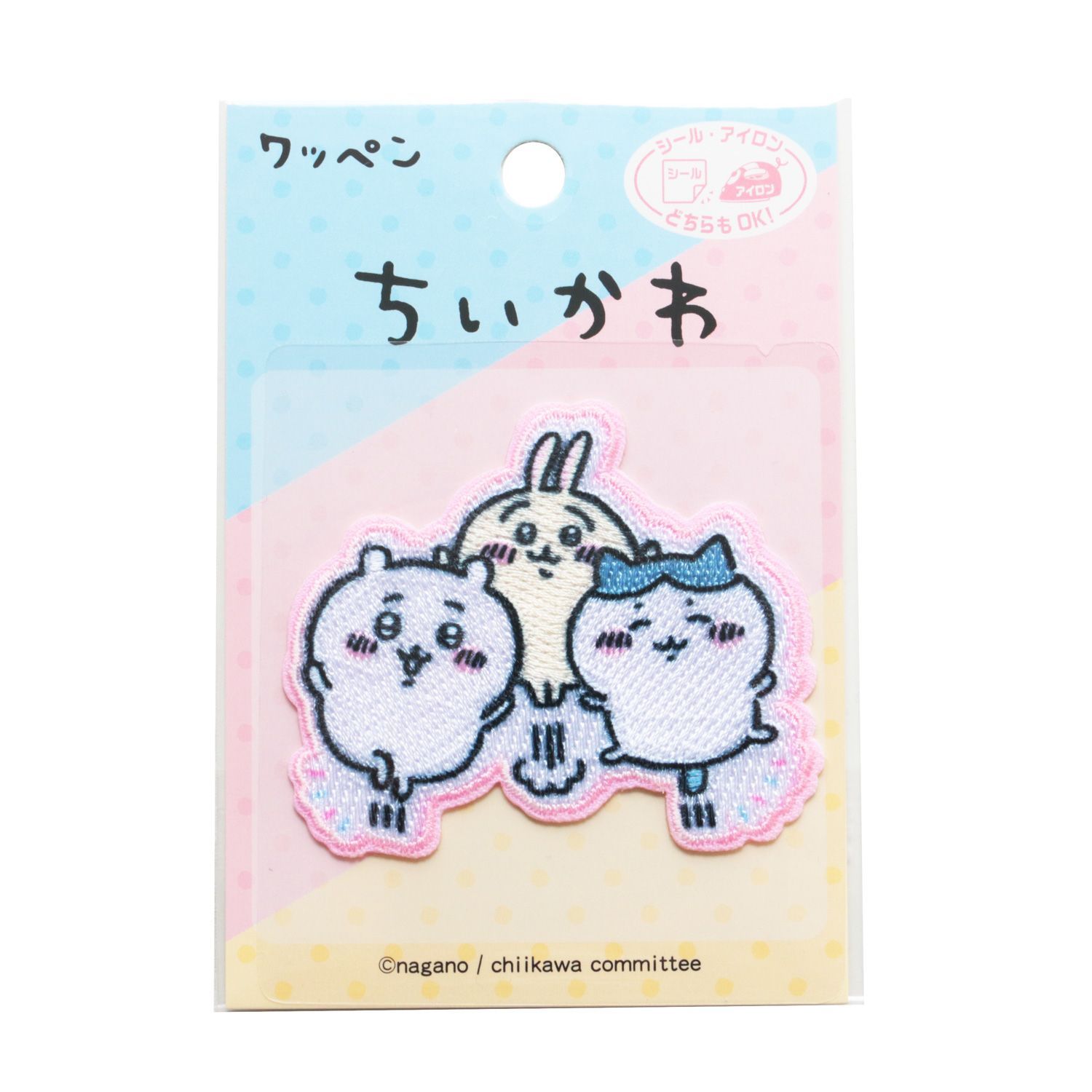 CK600-CK04 ちいかわワッペン ちいかわハチワレうさぎ (おっけー