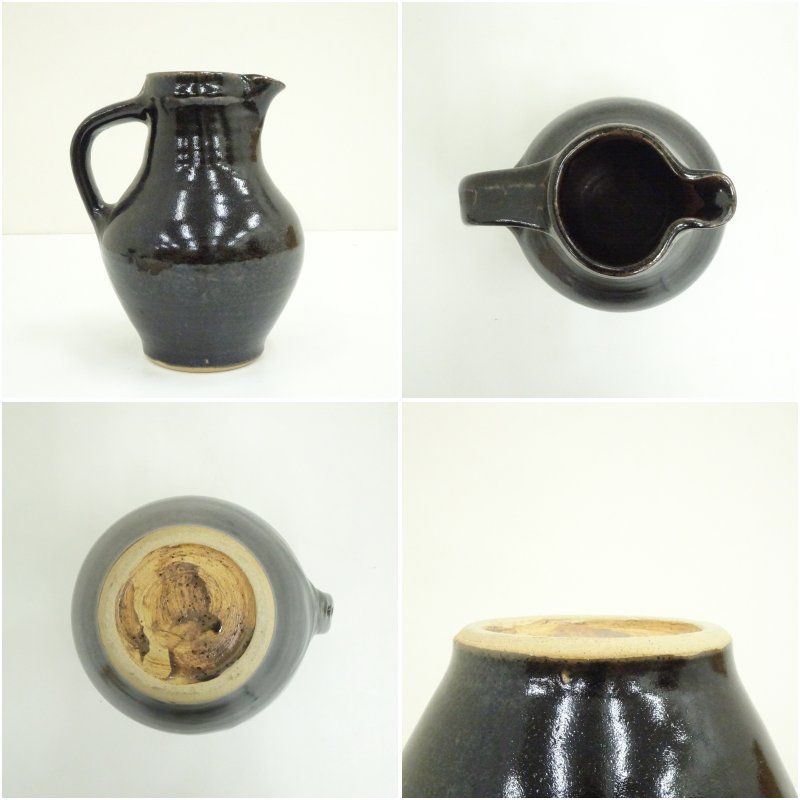 柴田雅章造 飴釉抜文手付水差