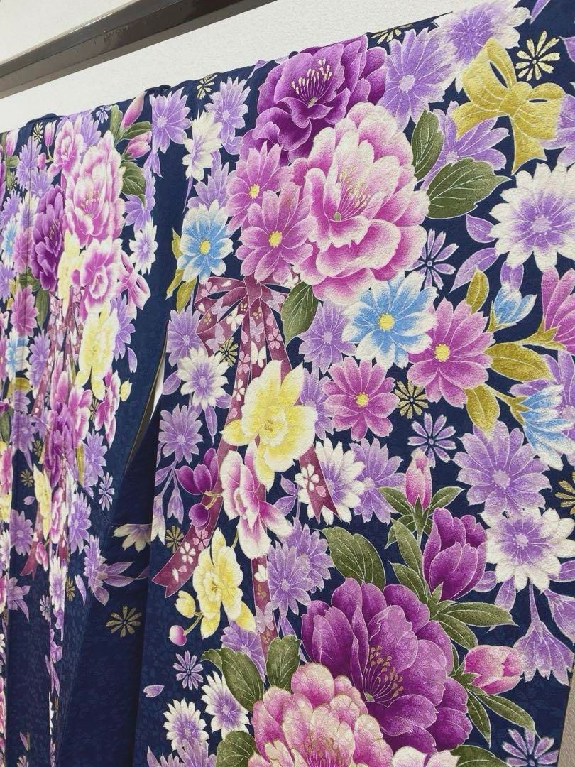 振袖 豪華 ラメ刺繍 金彩 紋意匠 牡丹 身丈161cm 撥水加工済 MO3128 