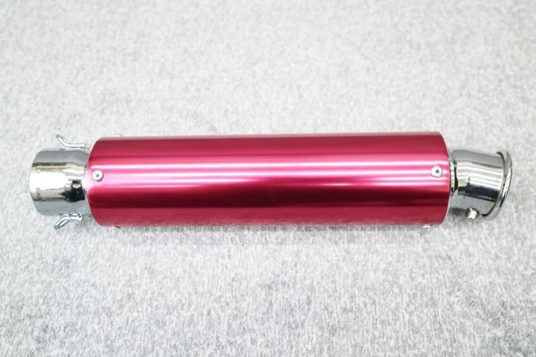 汎用　サイレンサー　赤×銀　５０．８π　バンド付/ピンク　レッド アルマイト 汎用 サイレンサー 赤×銀 50.8π バンド付 /ピンク レッド