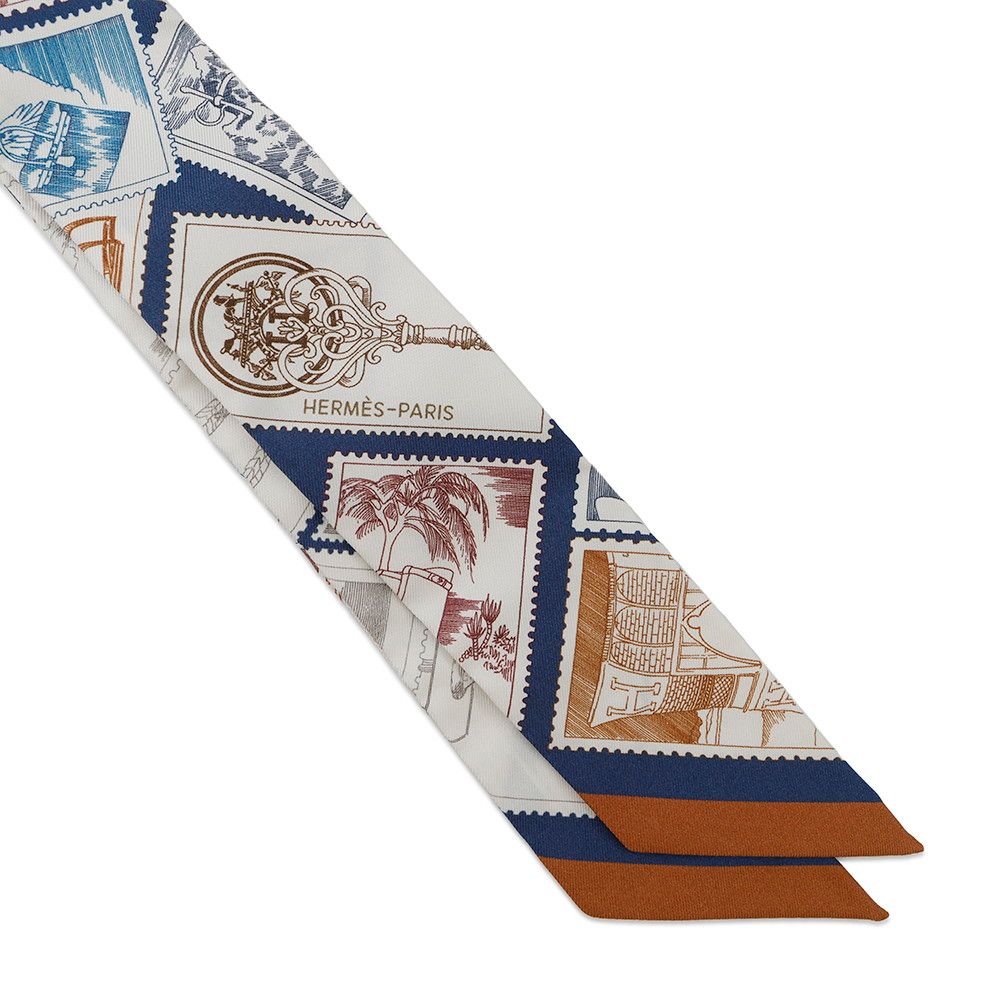 エルメス スカーフ ツイリー フォーブルの切手愛好家 HERMES シルク