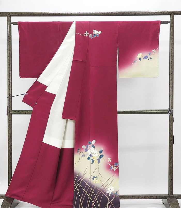 訪問着　フルセット　着物　染色作家　草野一騎　落款　正絹　袷　L G15 楽天市場】草野一騎の通販