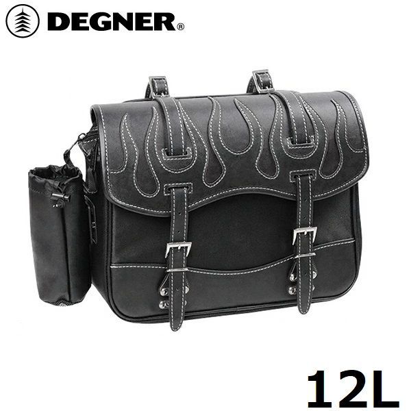 DEGNER デグナー シングルサイドバッグ ファイヤー ブラック NB-1F 12L