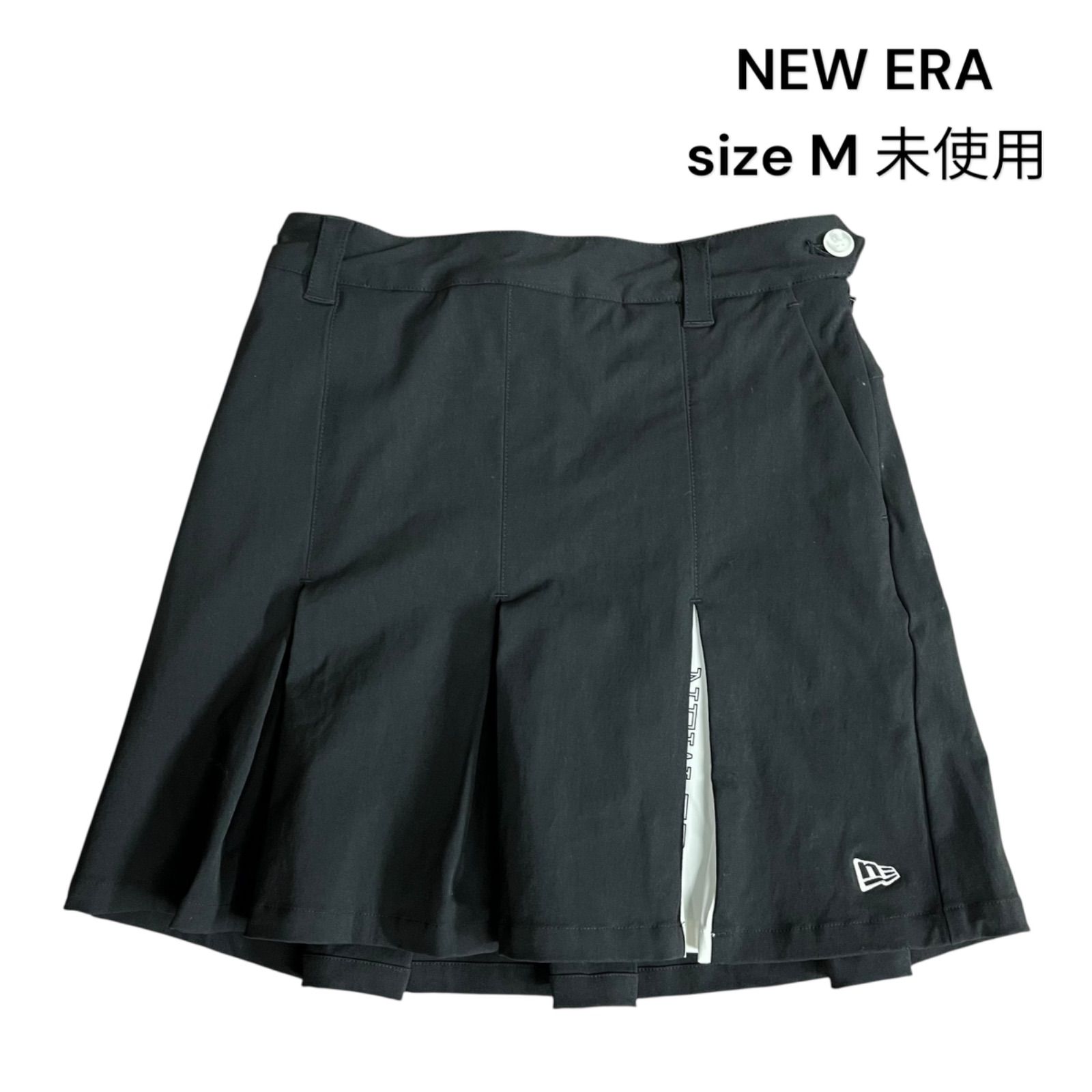 NEW ERA レディース ブラック プリーツスカート M ニューエラレディースゴルフ スカート プリーツ ゴルフ用