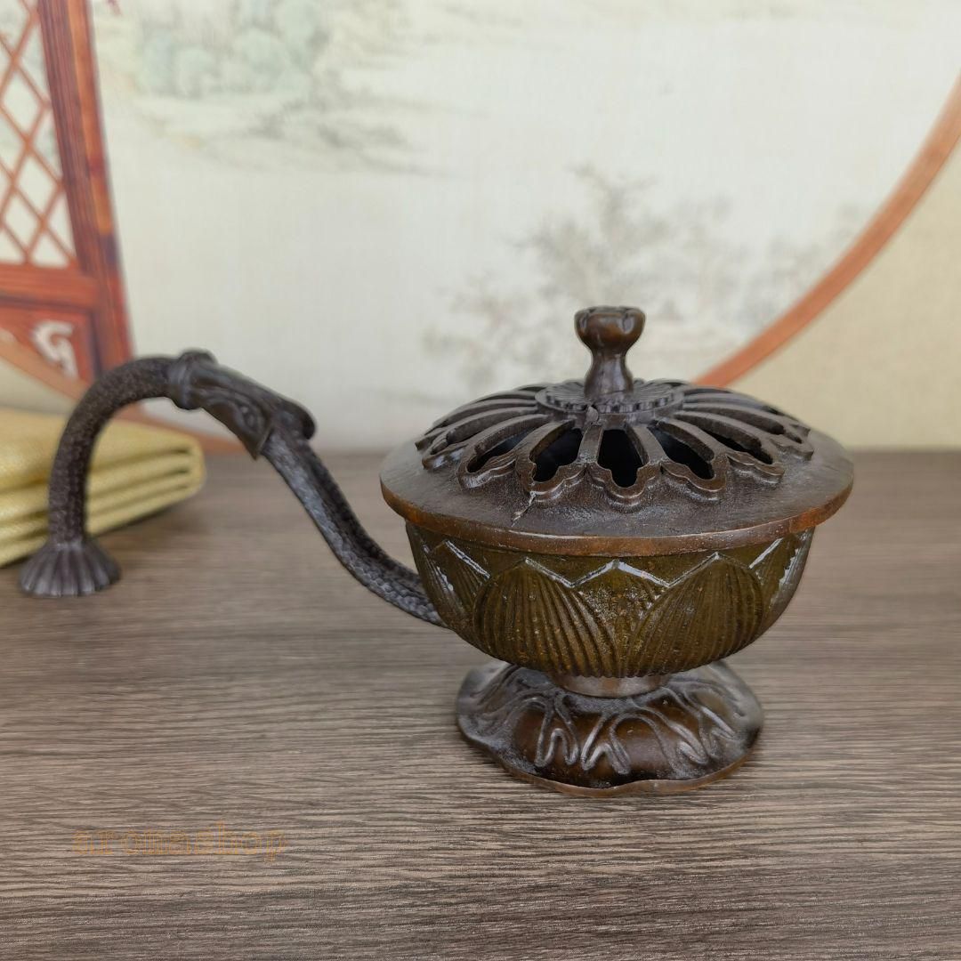 銅 細工 香炉 手持ち蓮華炉 盤香炉 装飾品 工芸品 置物 - メルカリ