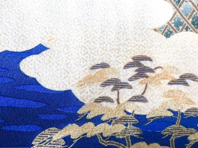 一輝堂】【着物】黒留袖 五つ紋 金駒刺繍 建屋に渡橋文 比翼仕立