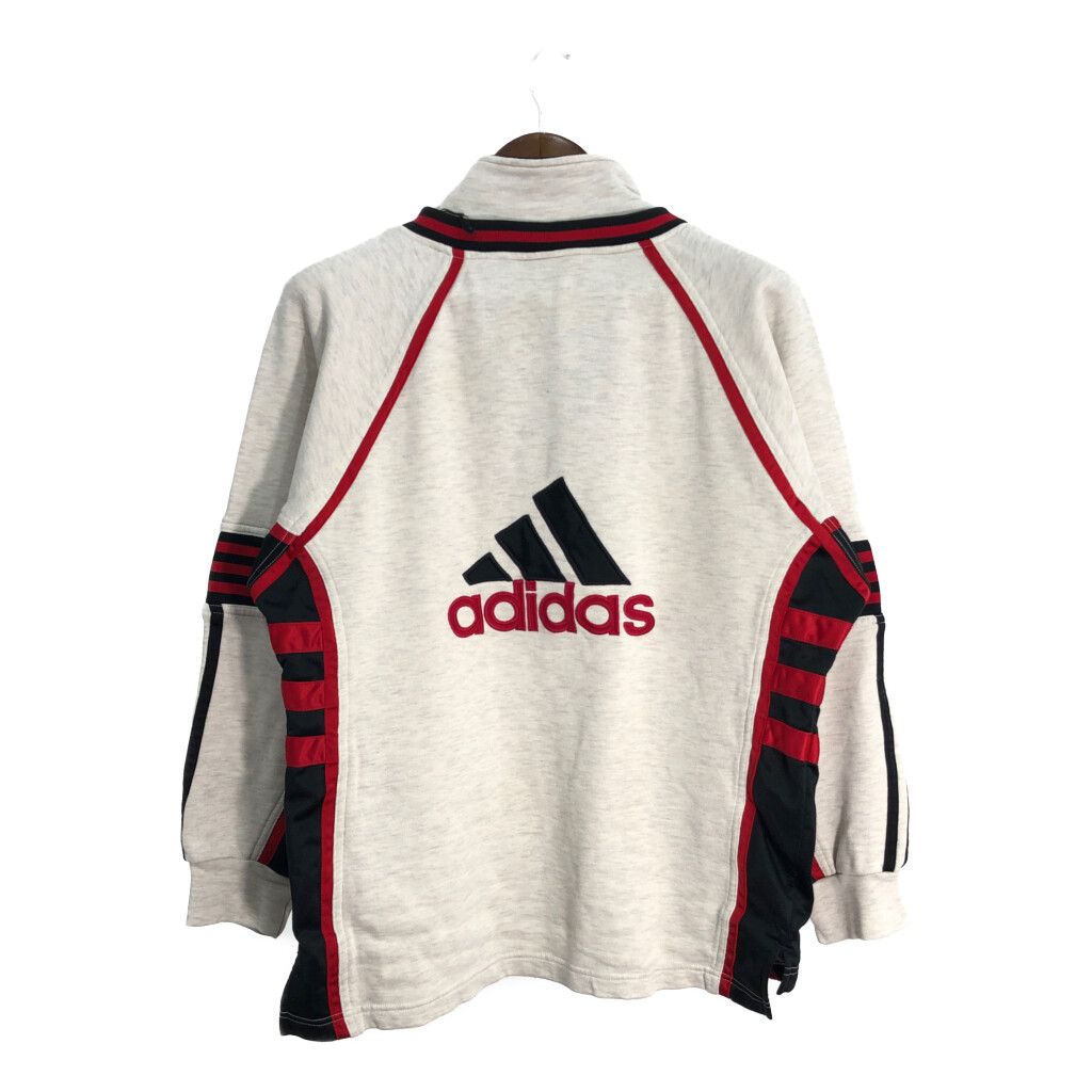 90年代 adidas アディダス トラックジャケット スウェット グレー (メンズ S) 中古 古着 R3075