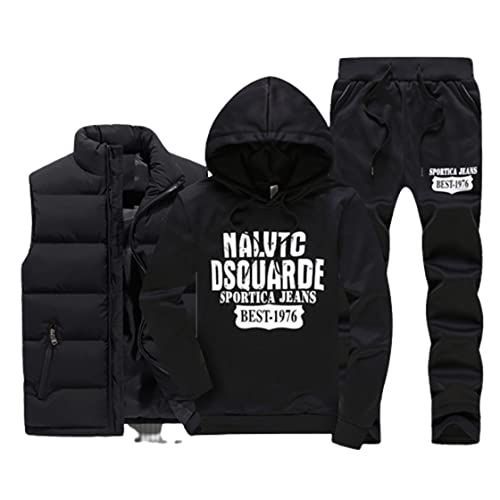 黒ベスト付ブラック_2XL RICKYxRICKY メンズ スウェット 上下