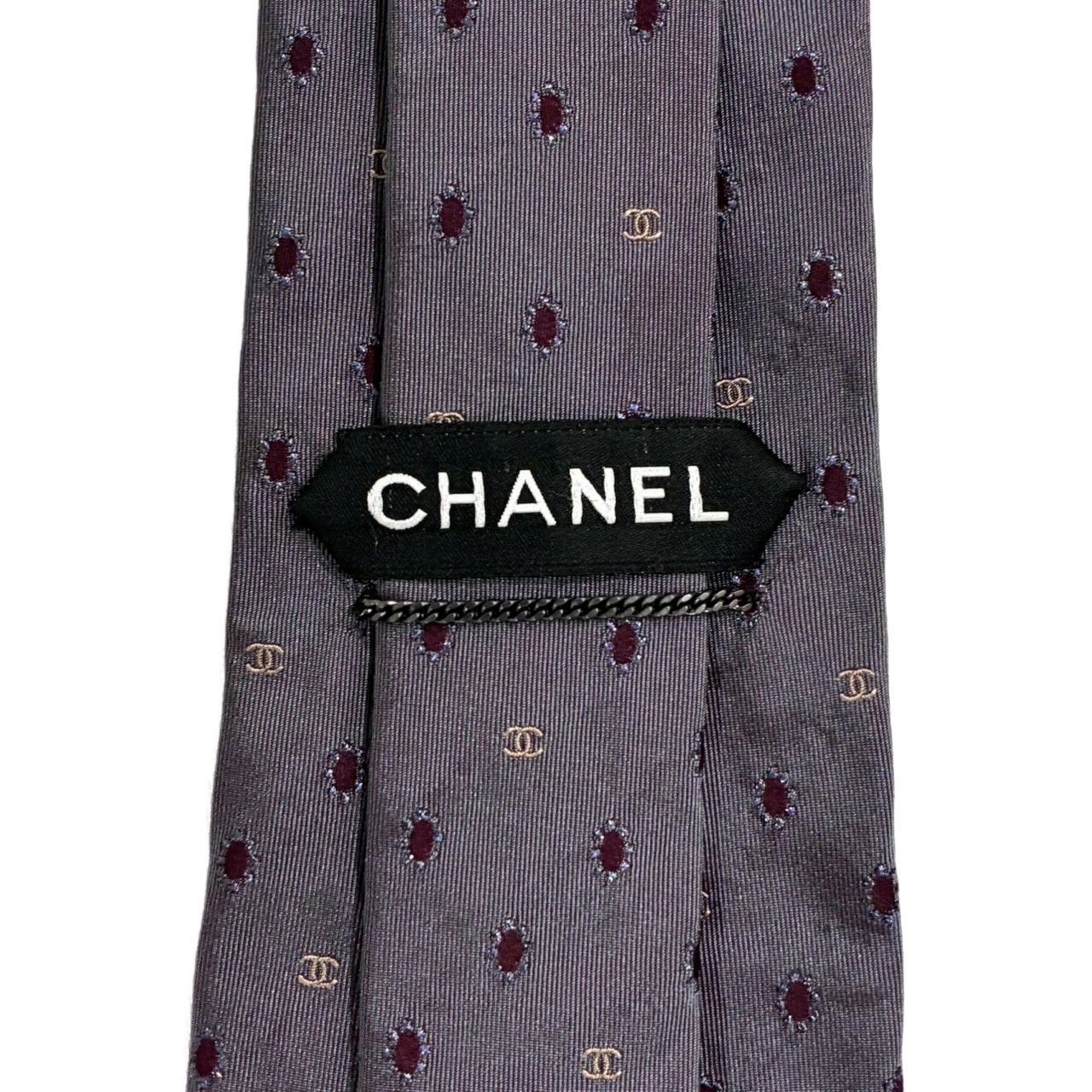 CHANEL シャネル ネクタイ 05p パープル ネクタイ メンズ 【中古