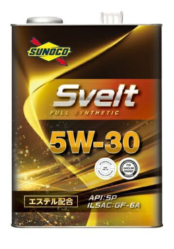 SUNOCO スノコ エンジンオイル SVELT スヴェルト 5W-30 4L缶 | 5W30 4L 4リットル オイル 交換 人気 オイル缶 油 エンジン油 車検 車 オイル交換 ポイント消化