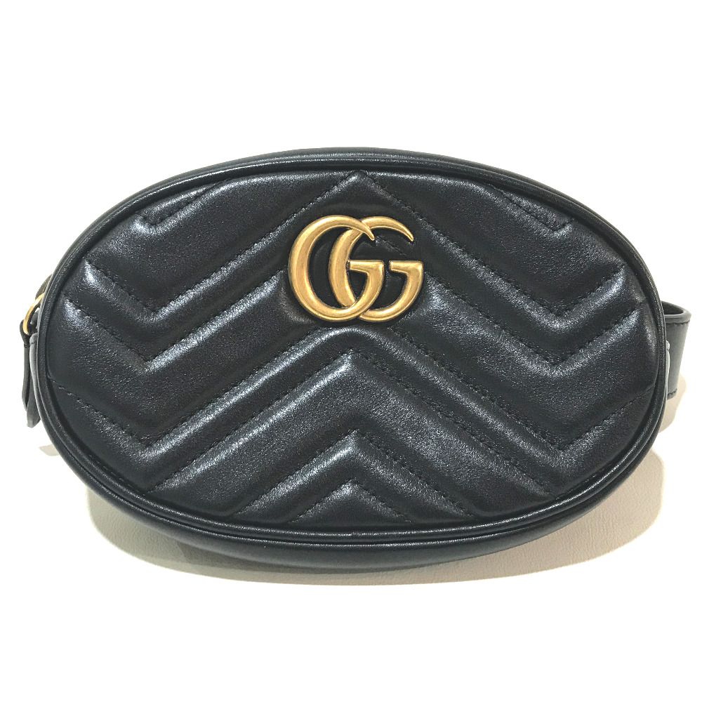 グッチ GGマーモント キルティングベルトバッグ　ボディーバッグ GUCCI】グッチ『GGマーモント キルティングレザー ベルトバッグ