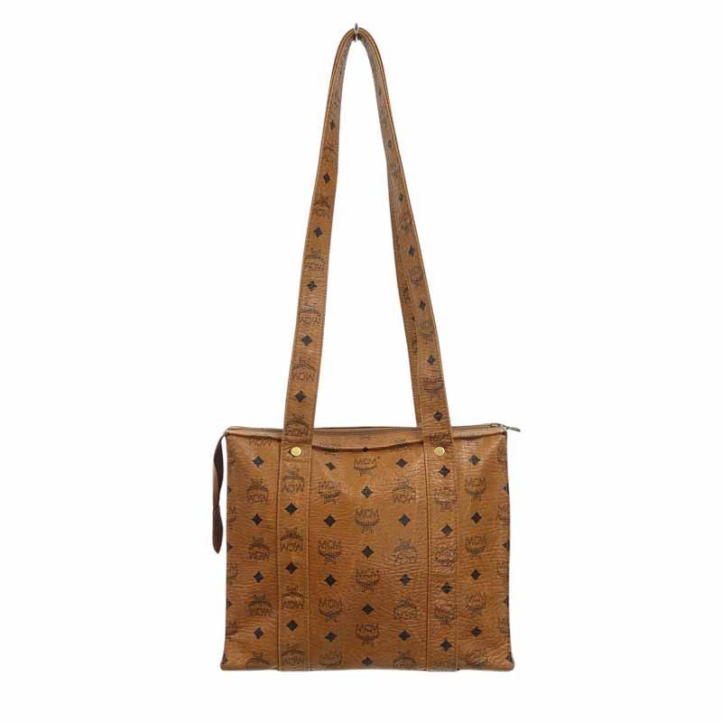MCM エムシーエム　ショルダーバッグ　ブラウン レザー　ヴィセトス　プレート MCM エムシーエム ショルダーバッグ ブラウン レザー ヴィセトス