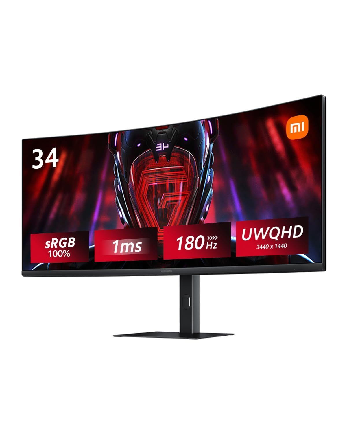 VA非光沢 sRGB 1500Rの湾曲率 3440x1440 FreeSync MPRT1ms UWQHD超ワイドスクリーン180Hz Premiumティアリング防止 34インチ G34WQi テクノロジー認証 ゲーミングモニター 曲面 RGB周囲光