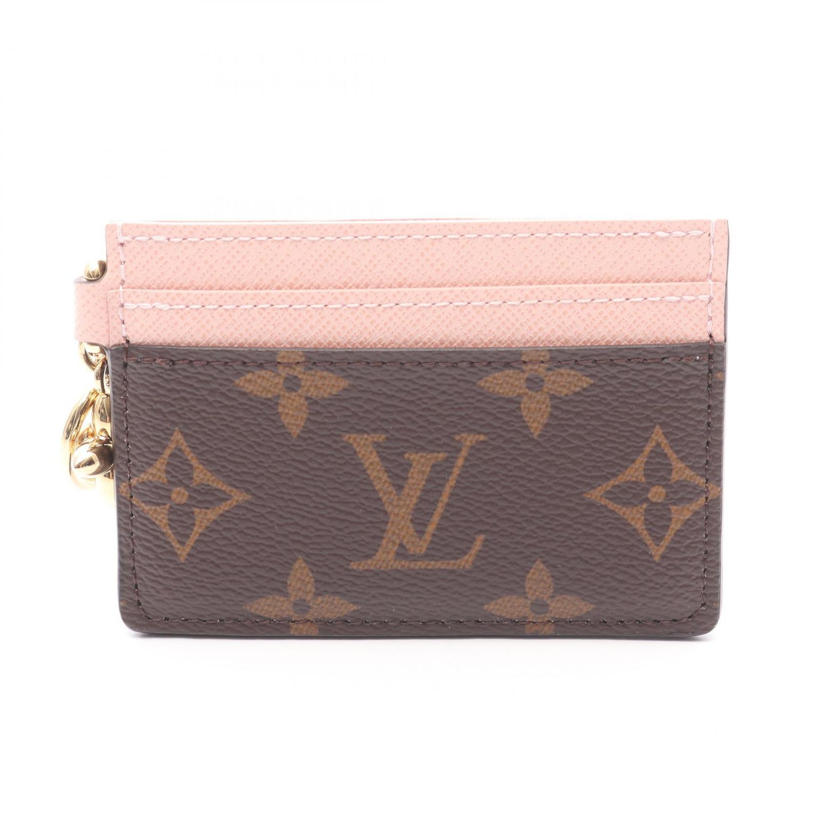ルイ ヴィトン LOUIS VUITTON カードケース ポルトカルト LVチャーム モノグラム M82739 ローズバレリーヌ レザー ポルト カルト LV チャーム レディース Used A
