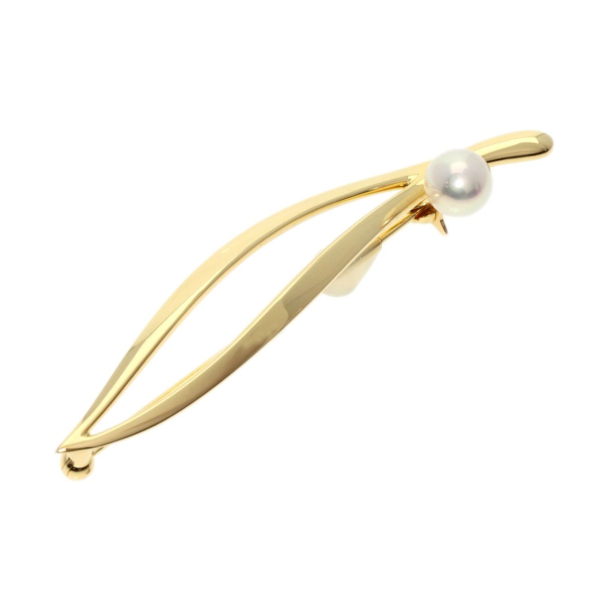 MIKIMOTO ミキモト アコヤパール 真珠 ブローチ K18YG