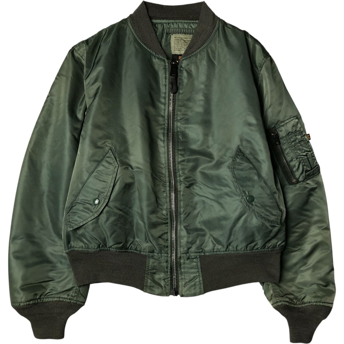 【極美品】アルファ　MA-1 フライトジャケット　XL カーキ　グレー　中綿 Alpha Industries アルファ ライト MA-1 ALPHA ポリエステル