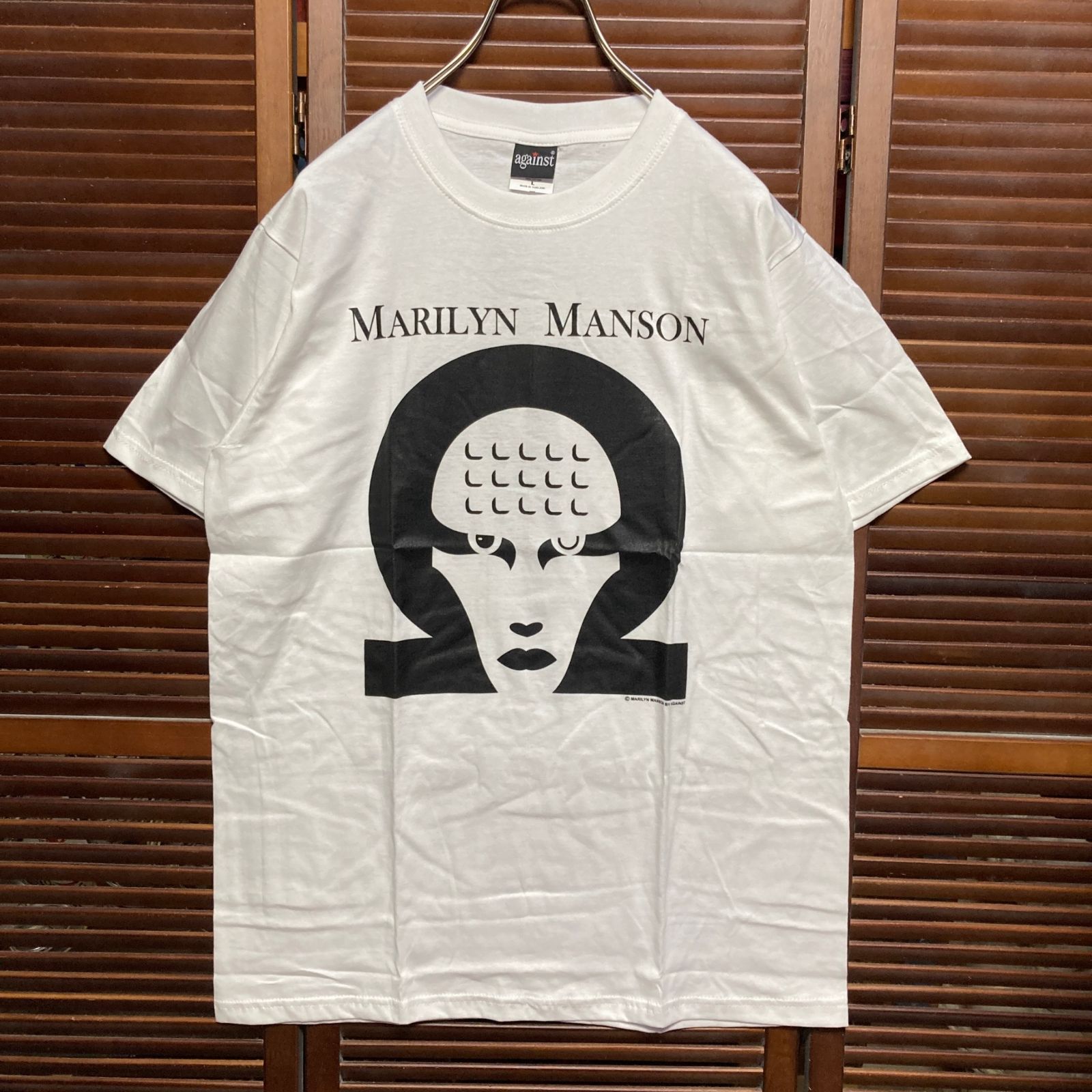 マリリンマンソン MARILYN MANSON サンダー 稲妻 白 バンド Tシャツ