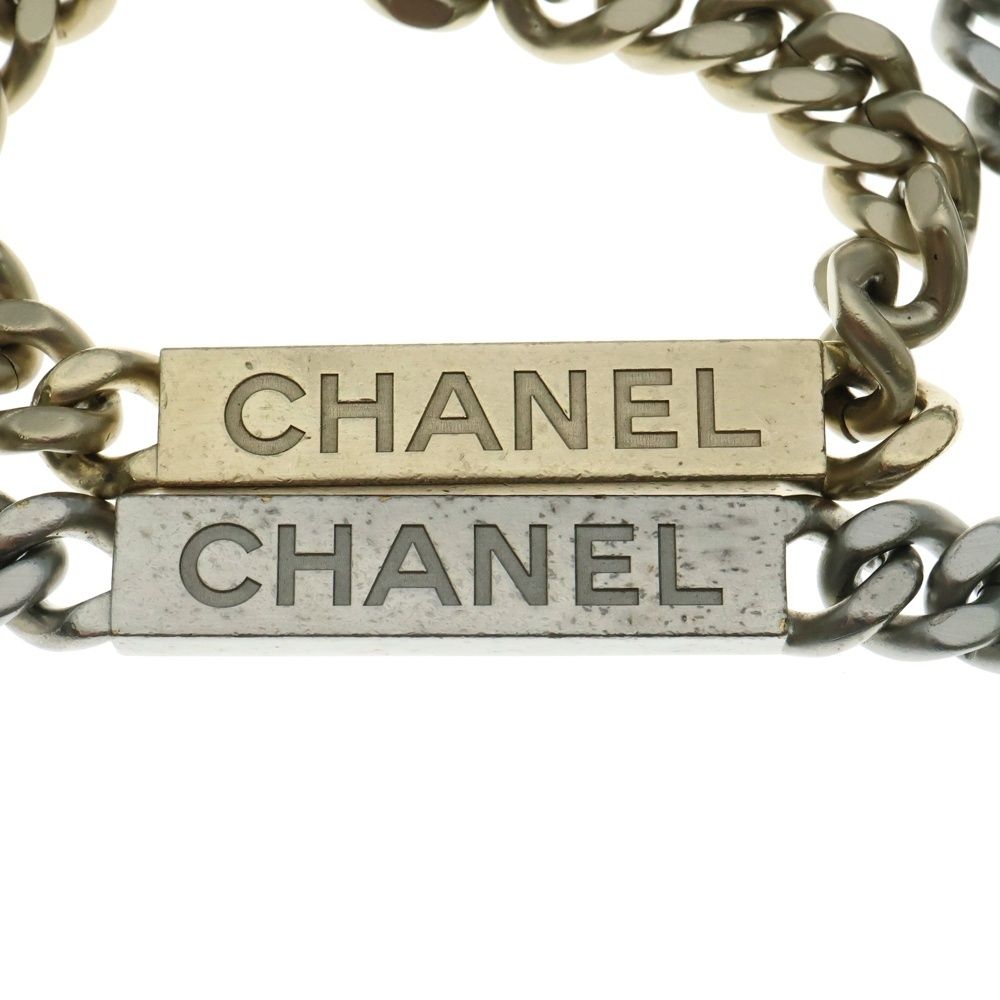  CHANEL シャネル ココマーク プレートロゴチェーンロングネックレス シルバー ゴールド その他 アクセサリー