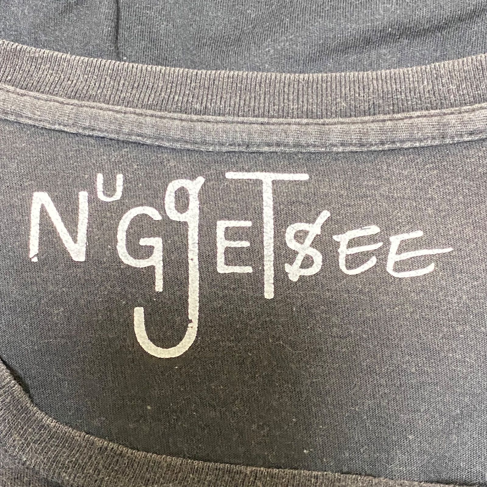 (^w^)b NUGgETgEE ナグゲッツジー 半袖 Tシャツ カットソー LiFE 英字 プリント 黒 ブラック プルオーバー クルーネック 花柄 ボタニカル 夏 おしゃれ アメカジ ストリート 着回し デイリー レイヤード ユニセックス メンズ