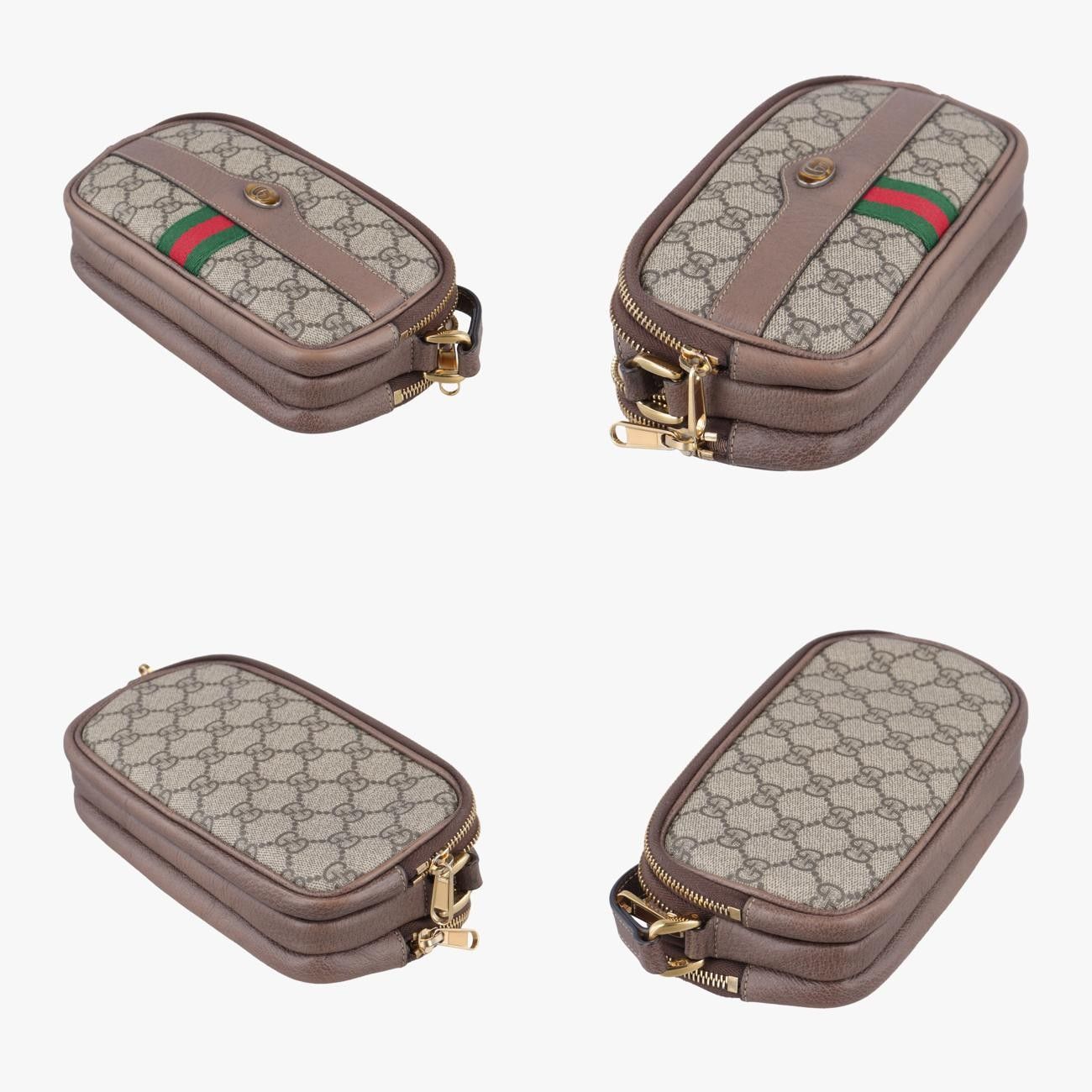 グッチGucciオフィディアブラウンPVCコーティングキャンバス×レザー546597