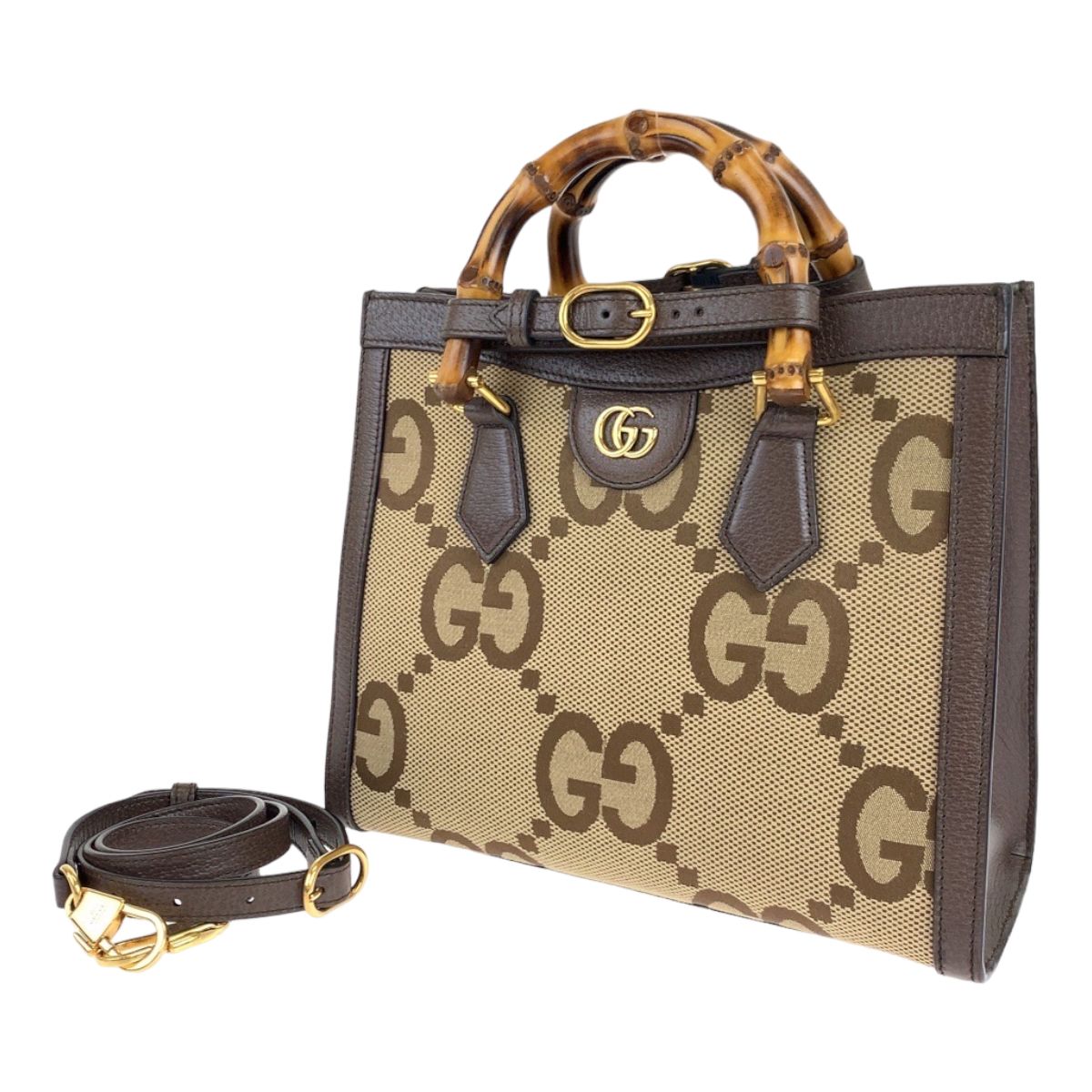 超美品 GUCCI グッチ ジャンボGG ダイアナ スモール ブラウン 茶