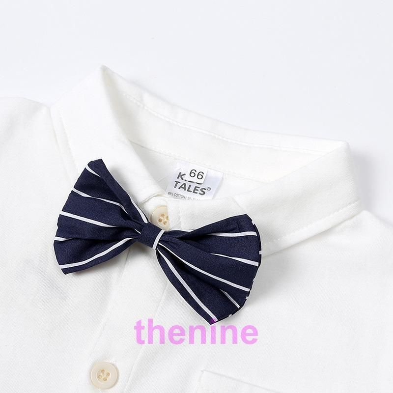  シャツ風ロンパース 蝶ネクタイ付き ボディスーツ ベビー キッズ 赤ちゃん 男の子 子供服 長袖 前開き 股下ボタン フォーマル 長袖シャツ ブラウス トップス