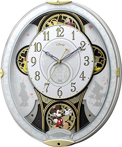 送料無料】リズム時計工業 Disney ディズニー 電波からくり壁掛け時計