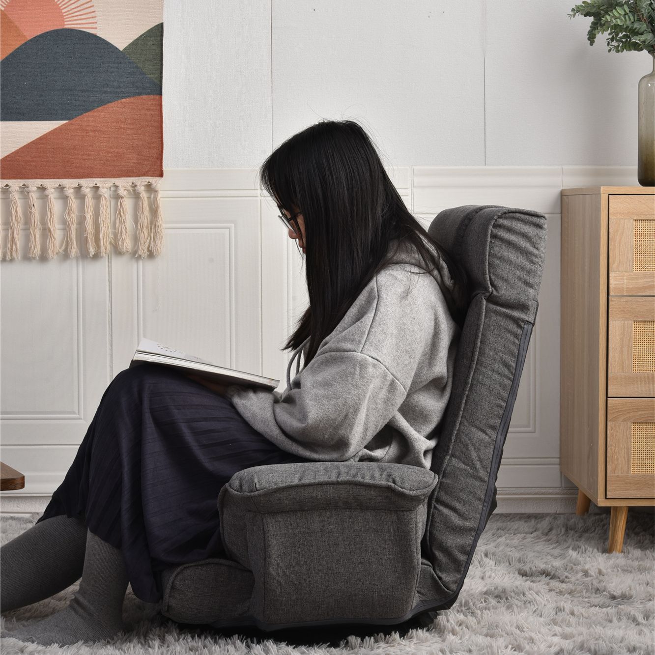 回転式座椅子 肘掛け ハイバック 座いすリクライニング 1人掛け