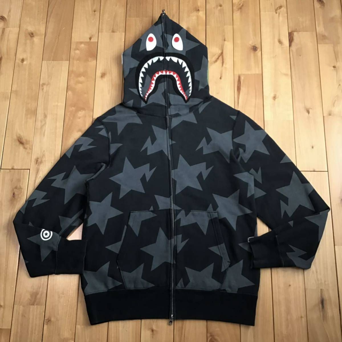 BAPE スター シャーク パーカー Lサイズ black a bathing ape BAPE sta 