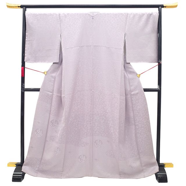 新古品】 色無地 付下げ 着物 未使用 正絹 銀糸 薄紫 地紋 丸文 新古品】 色無地 付下げ 着物 未使用 正絹 銀糸 薄紫 地紋 丸文