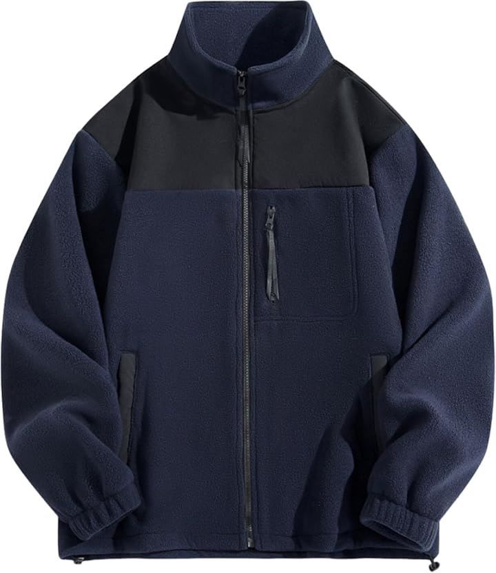 アンパシィ☆ダブルジップ ジャケット 裏起毛 ネイビー ドット Lサイズ