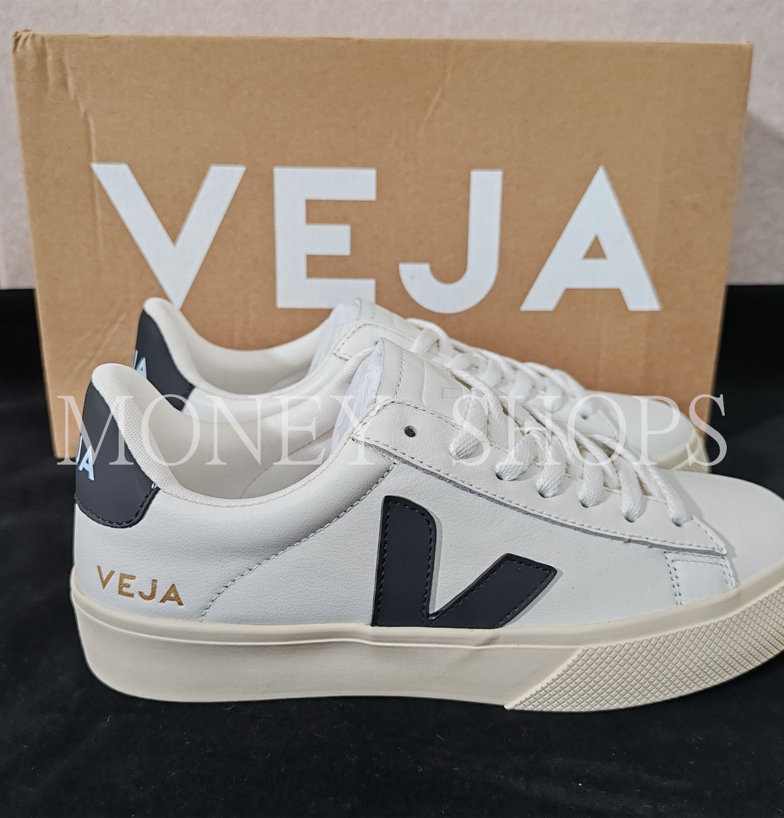 【新品★大人気】   VEJA  CAMPO CHROMEFREE LEATHER WHITE BLACK スニーカー(レディース)