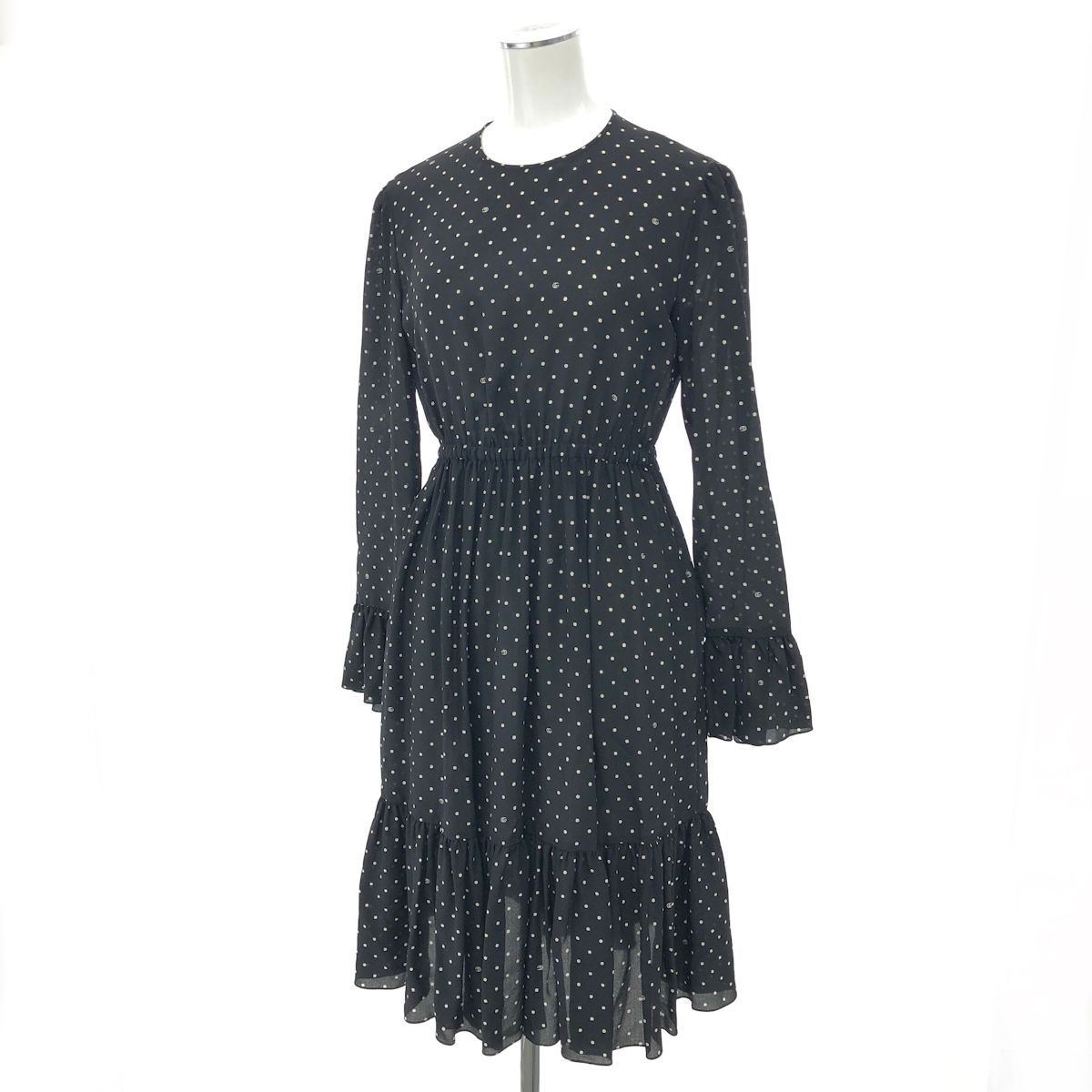 gucci グッチ ポルカドット ロングスリーブ ドレス