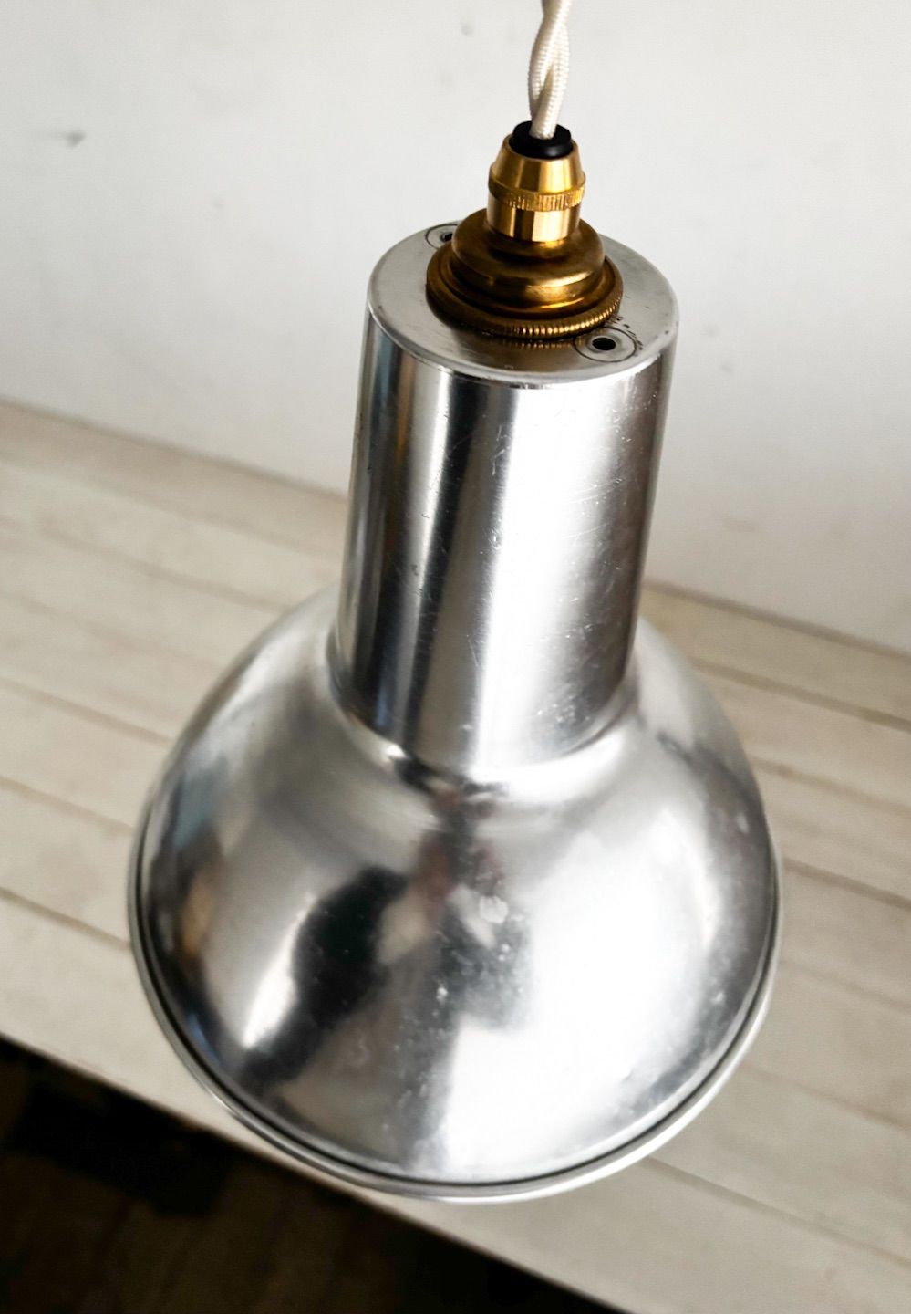 フランスアンティークアルミランプシェード6 CL024-116