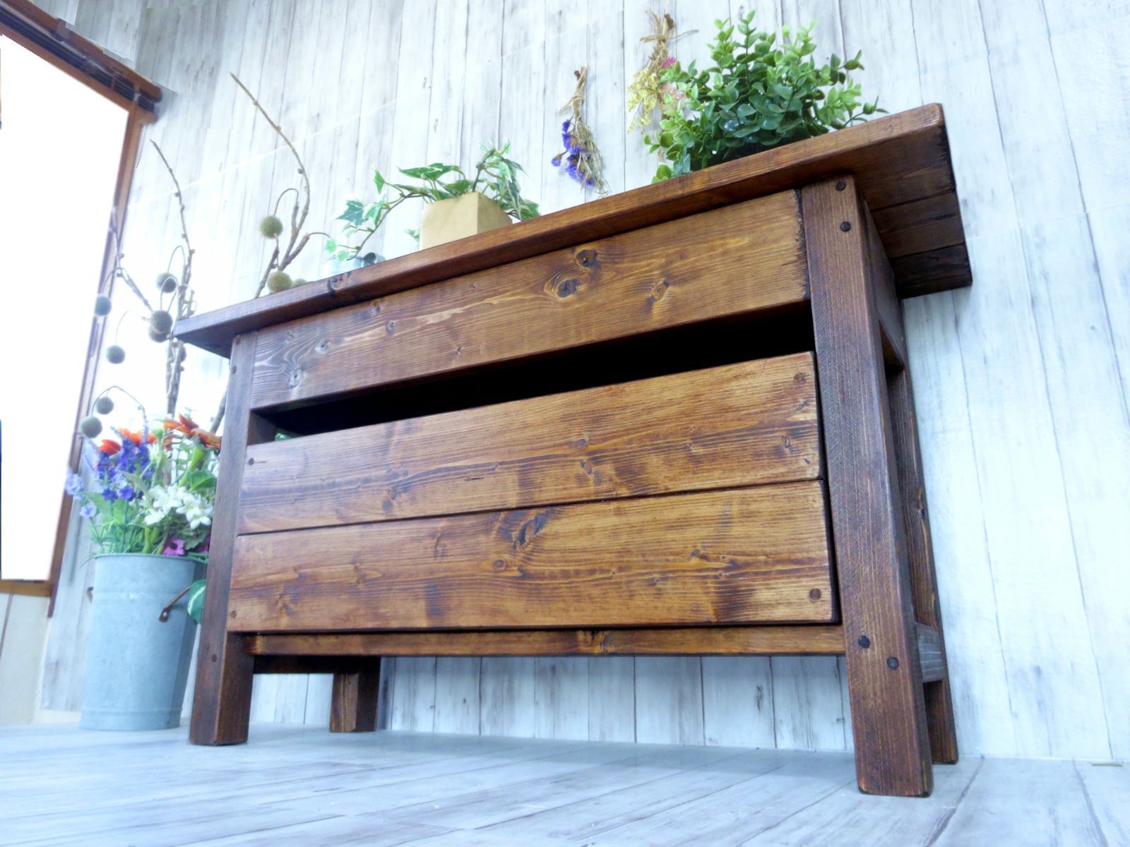 収納ボックス ダークチーク色