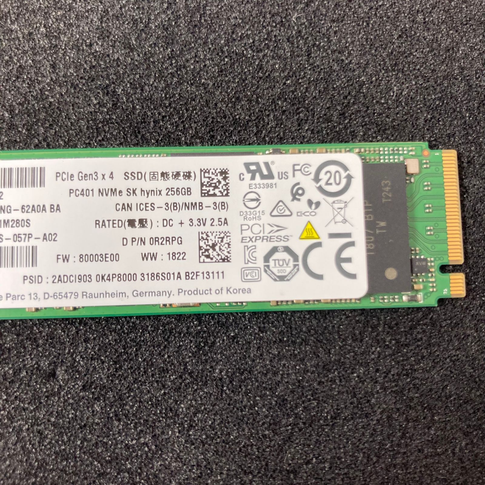 SK hynix PC401 M.2 PCIe Gen3 × 4 | 2280 | NVMe SSD | 96% | 256GB /sk hynix【638】