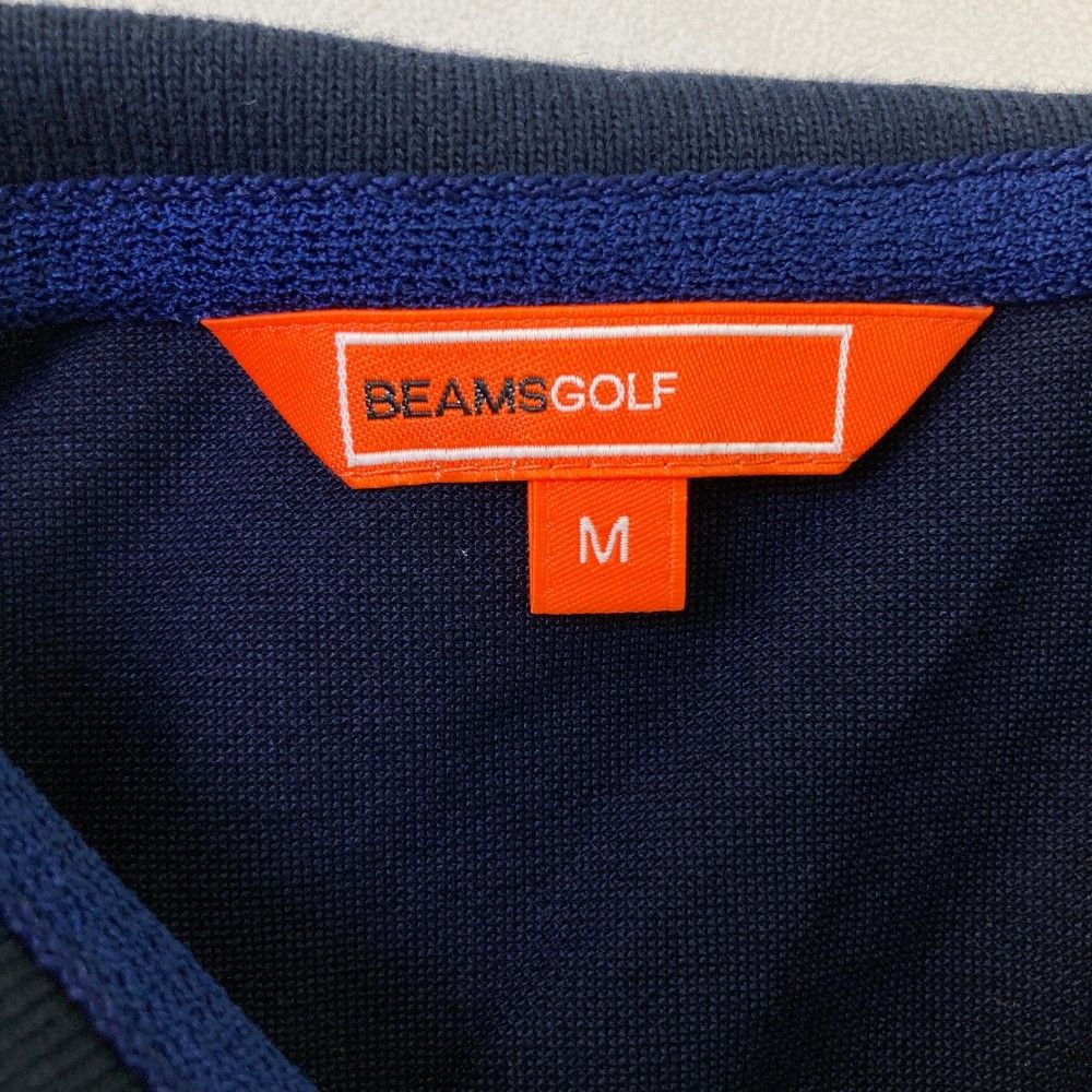 サイズ：M BEAMS GOLF ビームスゴルフ 半袖ポロシャツ ネイビー
