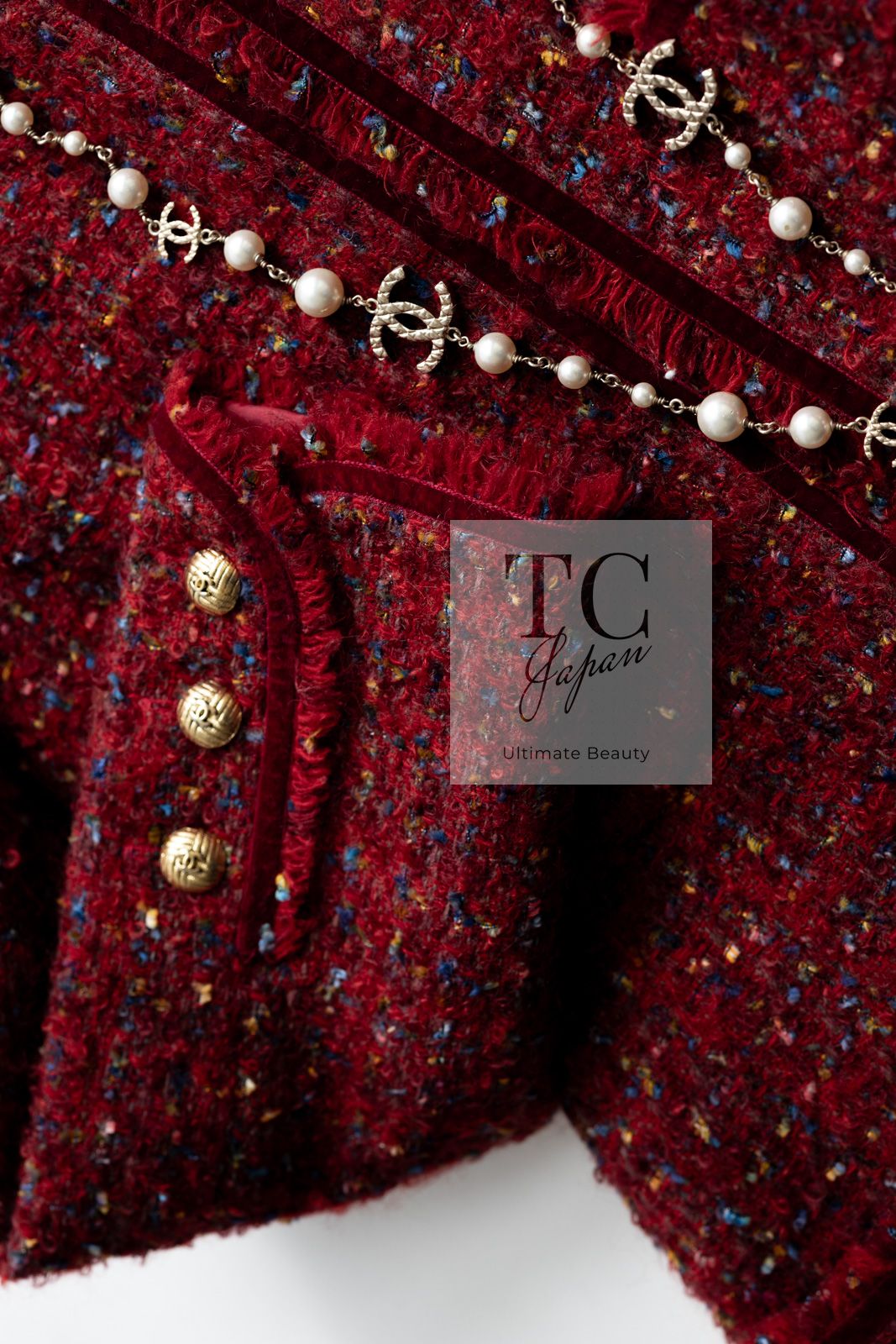 シャネル ジャケット コート CHANEL ヴィンテージ レッド ウール  