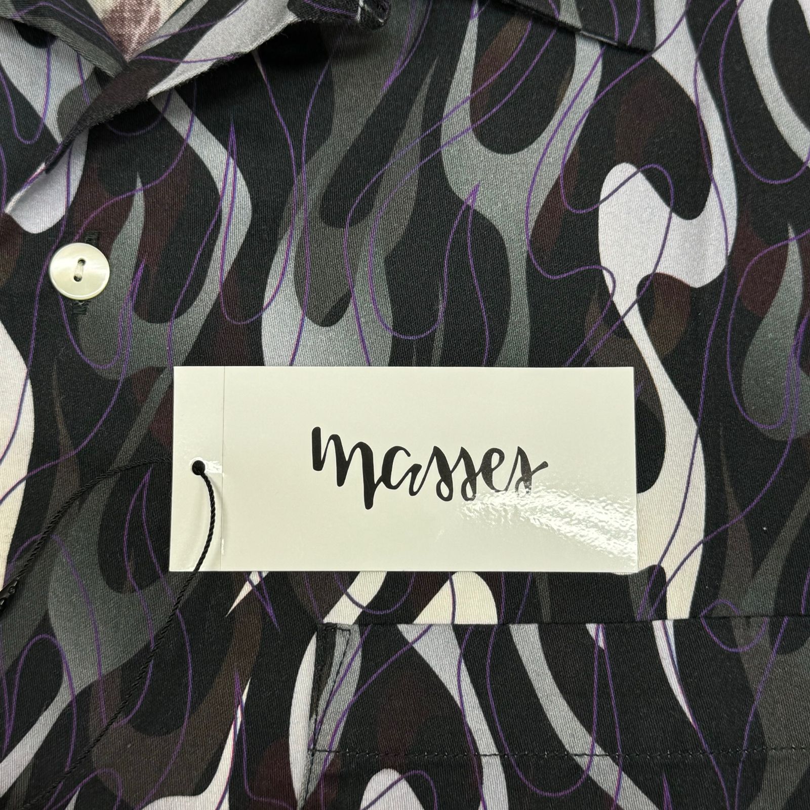 初期　masses shirt fire S/S　フレーム ファイア　シャツ 定価27500円 新品 MASSES 22SS SHIRT S/S FIRE 半袖シャツ ファイヤ