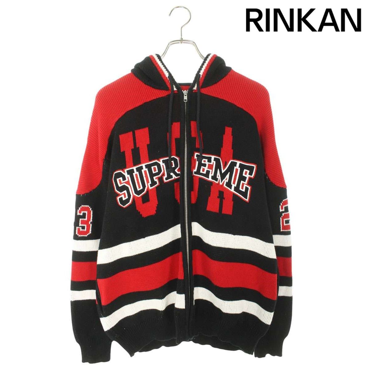 シュプリーム USA Zip up Hooded Sweater ジップアップニットパーカー  