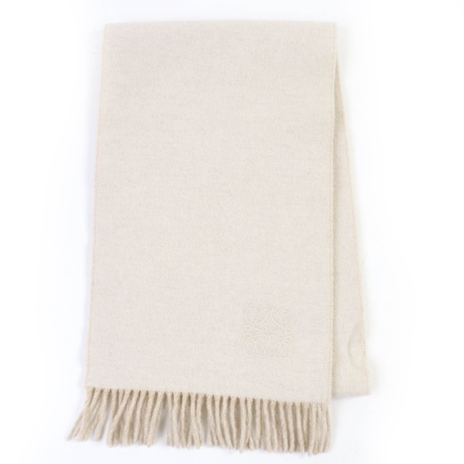 LOEWE ロエベ アイボリー マフラー フリンジ付き LOEWE アイボリー