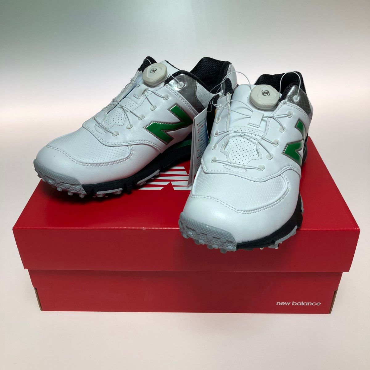 NEW BALANCE ニュー・バランス メンズ ゴルフシューズ  ダイヤル式 25.5cm MGB574WG ホワイト×グリーン