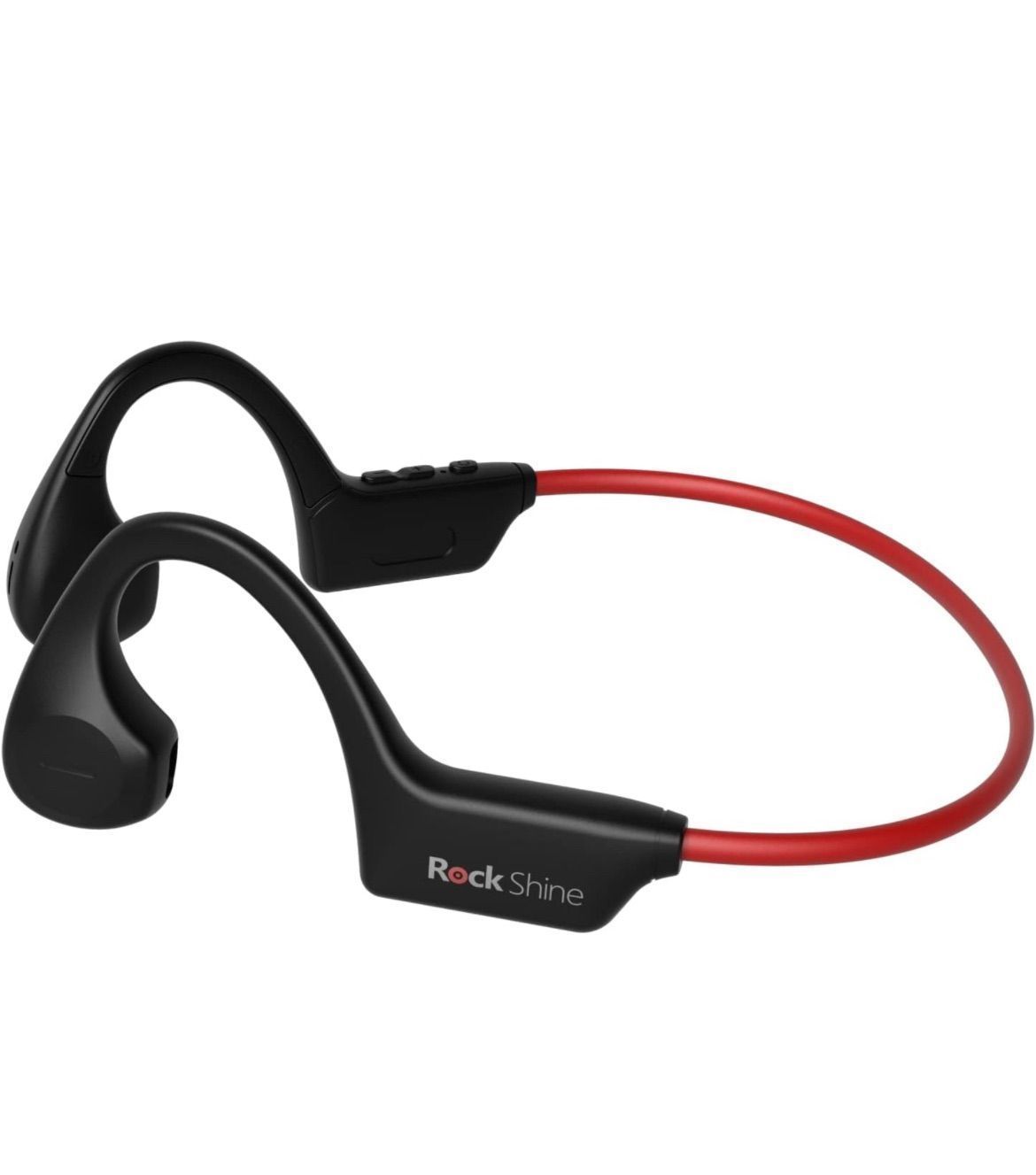 RockShine R1 スポーツイヤホン オープンスポーツイヤホン 空気伝導 bluetooth 通話 耳掛け式 落ちない 耳を塞がない 超軽量22g ブラックレッド