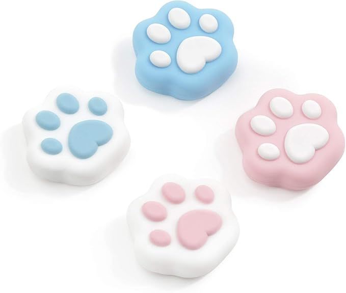 【在庫処分】GeekShare アナログスティックカバー 猫肉球ジョイスティック 保護カバー switch 有機elモデル対応 joy-con対応 （4枚入れ） 親指グリップキャップ アシストキャップ シリコン コント GeekShare 猫肉球 アナログスティックカバー NEWSCAST ≪楽しい≫GeekShare|ギークシェア PROコン用猫肉球コントローラカバー