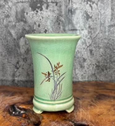 盆栽鉢 / BONSAI POT】INDIGO 縁なし 丸型(ROUND) - Handmade